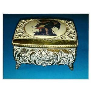 Vintage Hummel Small Metal Jewelry Box